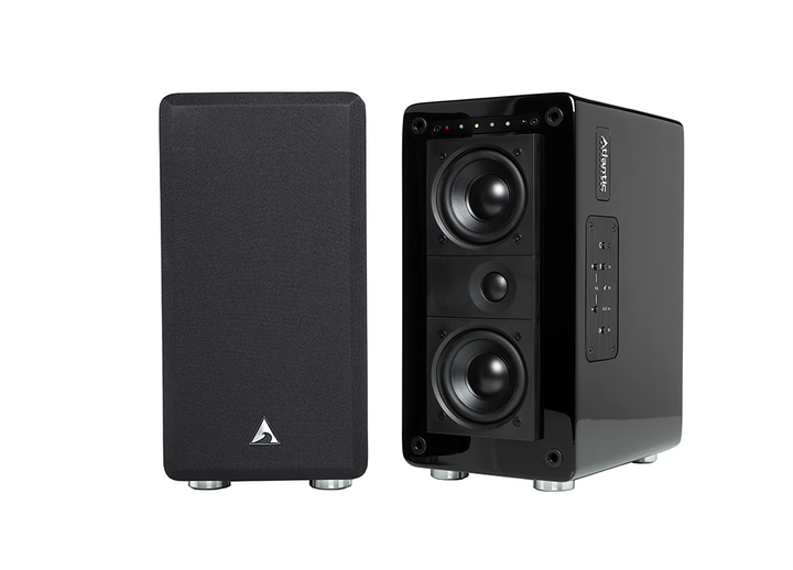 These elegant compact bookshelf speakers are sold as a pair creating a great sounding home stereo system to connect with legacy audio gear or operate with minimal components in a modern digital environment.  Up to four additional FS-252 systems can be easily added to create more sound output or create multi-room capability with a range of up to 150 feet.  Each FS-252 system comes with a seven button IR remote which duplicates the side mounted system control panel.