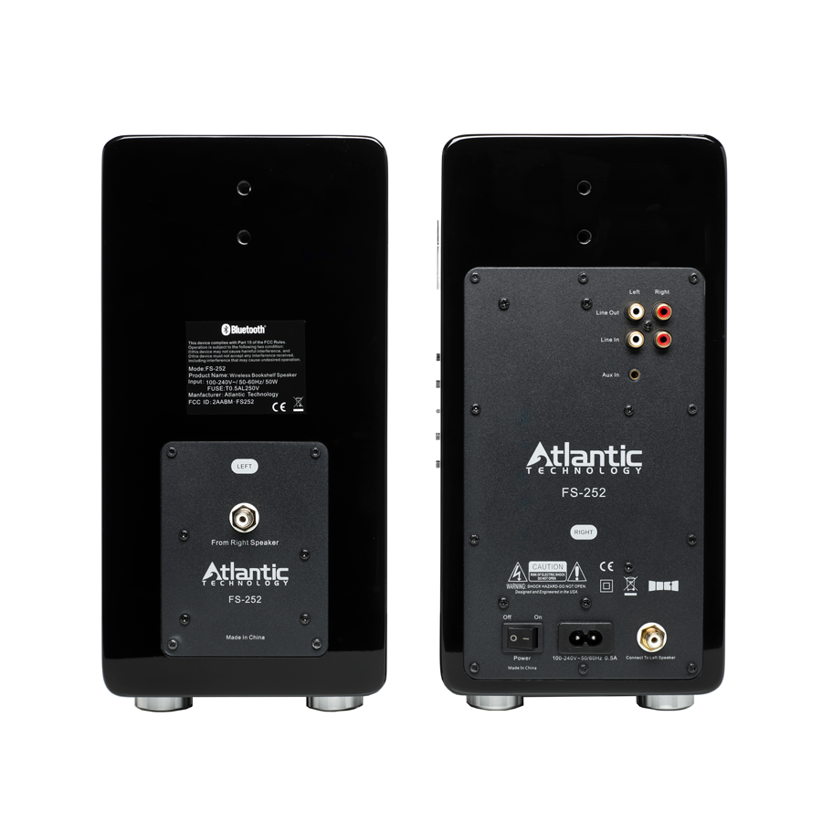 These elegant compact bookshelf speakers are sold as a pair creating a great sounding home stereo system to connect with legacy audio gear or operate with minimal components in a modern digital environment.  Up to four additional FS-252 systems can be easily added to create more sound output or create multi-room capability with a range of up to 150 feet.  Each FS-252 system comes with a seven button IR remote which duplicates the side mounted system control panel.