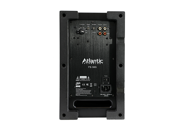 Atlantic Technology FS-S65/8 powered subwoofer has been engineered using the latest technology and finest components available. Advanced Driver, Sophisticated Cabinet Design, Powerful Proprietary Amp, Versatile Optimization Controls advanced SKAA wireless audio technology for you to easily add deep bass in a stealthy design