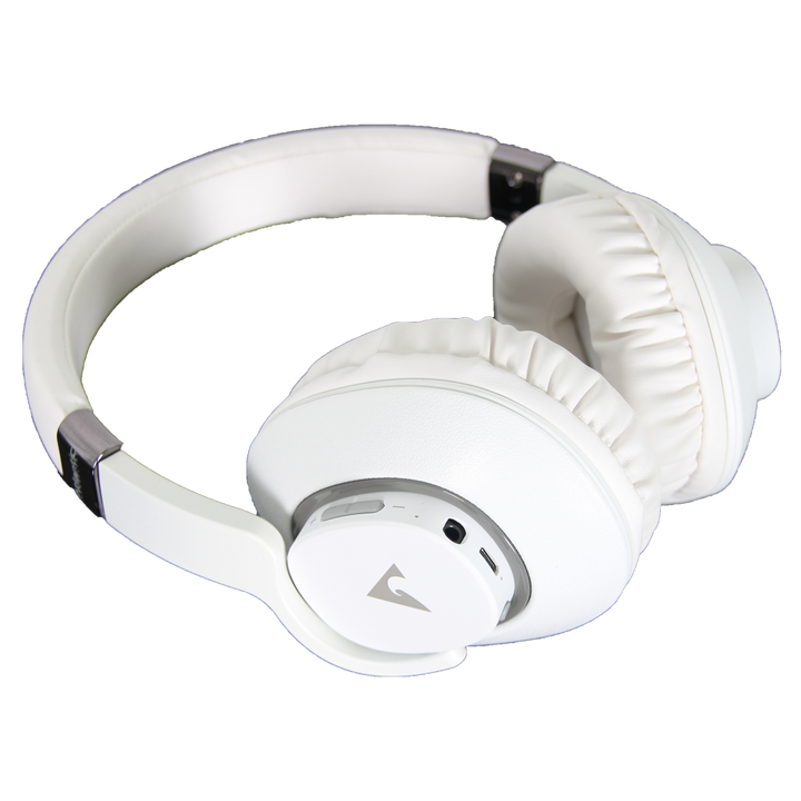 Atlantic Technology FS-BT210 Wireless Over-Ear Headphones feature full range 40mm dynamic drivers and Bluetooth 4.0 with aptX for superb Hi-Fi sound. Ergonomic and lightweight, they are designed for comfort with intuitive headset controls and built-in microphone with 30 hours of rechargeable wireless run-time. The 4-foot detachable cable allows unlimited passive battery-free listening and hands-free calling with multi-function in-line controls.  - White