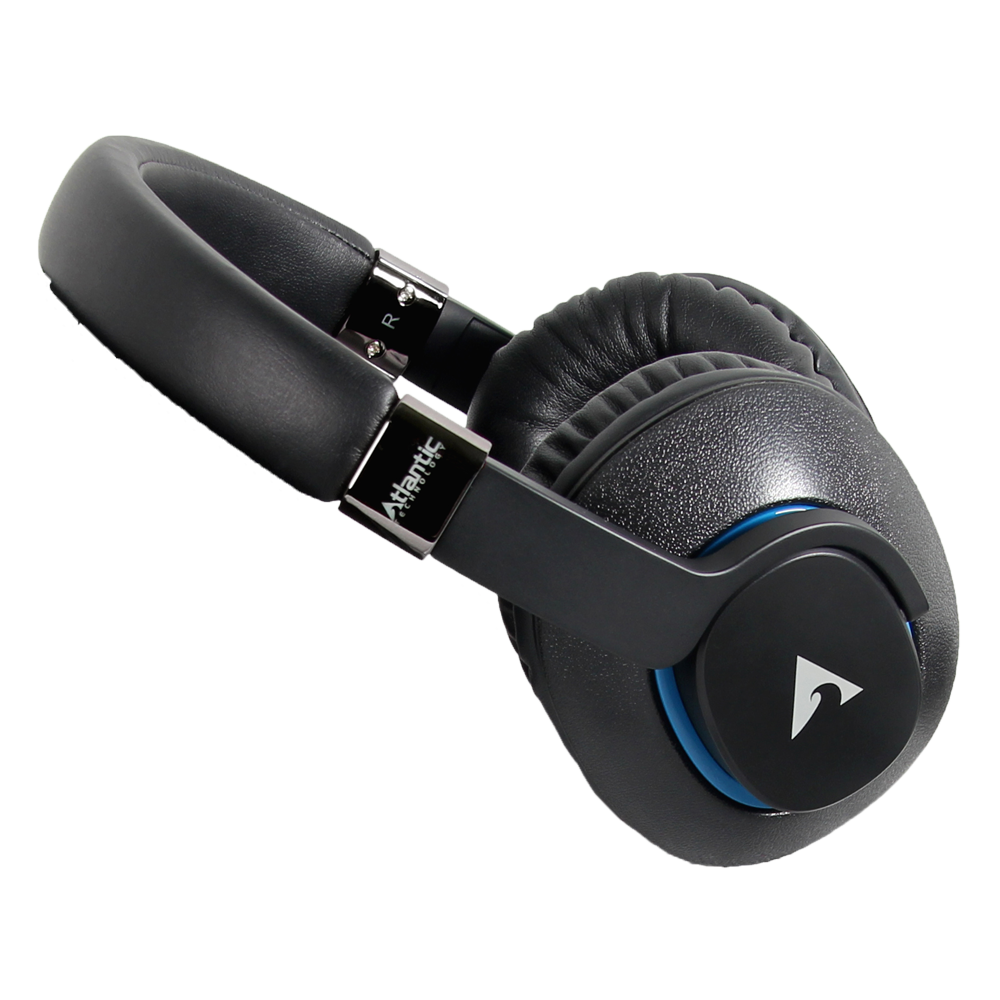 Atlantic Technology FS-BT210 Wireless Over-Ear Headphones feature full range 40mm dynamic drivers and Bluetooth 4.0 with aptX for superb Hi-Fi sound. Ergonomic and lightweight, they are designed for comfort with intuitive headset controls and built-in microphone with 30 hours of rechargeable wireless run-time. The 4-foot detachable cable allows unlimited passive battery-free listening and hands-free calling with multi-function in-line controls.  - Black