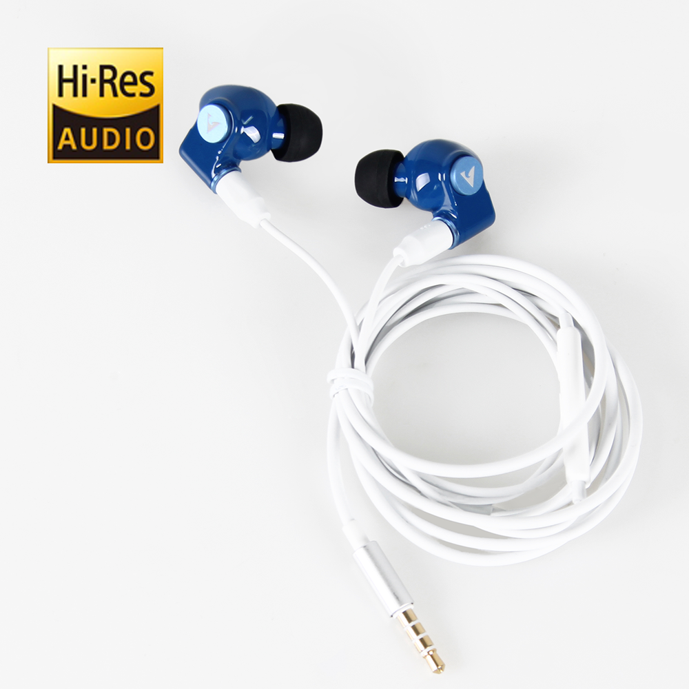 Atlantic Technology FS-HAL1 Hybrid Triple Driver Dynamic Graphene + Dual Balanced Armature Hi- Res Certified In-Ear Monitor Headphones - Blue