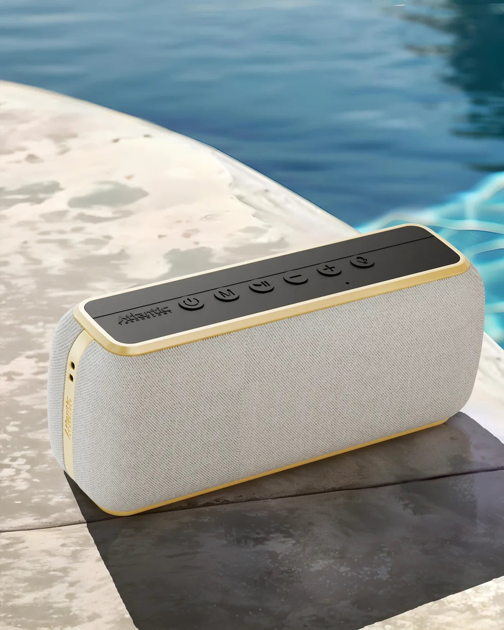 Nexa 1 speaker beside a pool